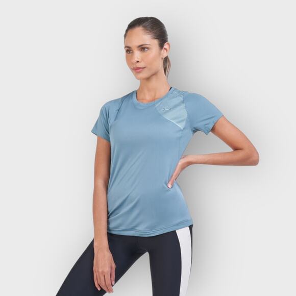 Under Armour Open Back Exercise T-Shirt I Fits Large I Blue Short Sleeve Active - Picture 2 of 5